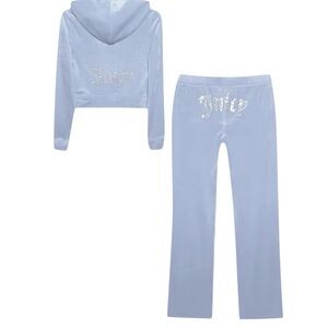 Juicy Couture Light Blue Track Pants & Hoodie Set